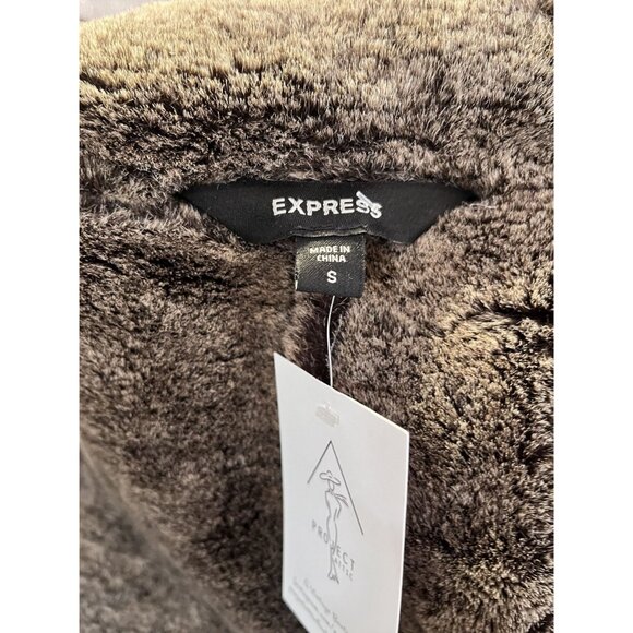 Y2K Brown Suede Penny Lane Coat Faux Sherpa Lining Fur Collar & Cuffs - Picture 5 of 12